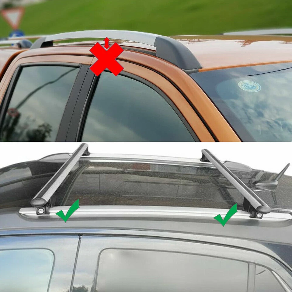 for FIAT 500X SUV 2015-2024 Roof Racks Cross Bars Cross Rail Silver 2 Pcs. Foto 2 de 4
