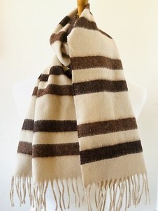 J Crew -Wool Striped Pattern Brown scarf Unisex