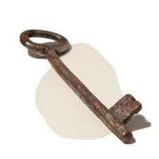 Vintage Old Large Rusty Solid Barrel Antique Skeleton Key Approx 4 5/8" Long 