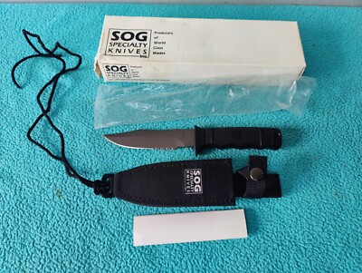Rare Vintage made in Seki Japan SOG Seal Pup M 37 knife original box First Issue