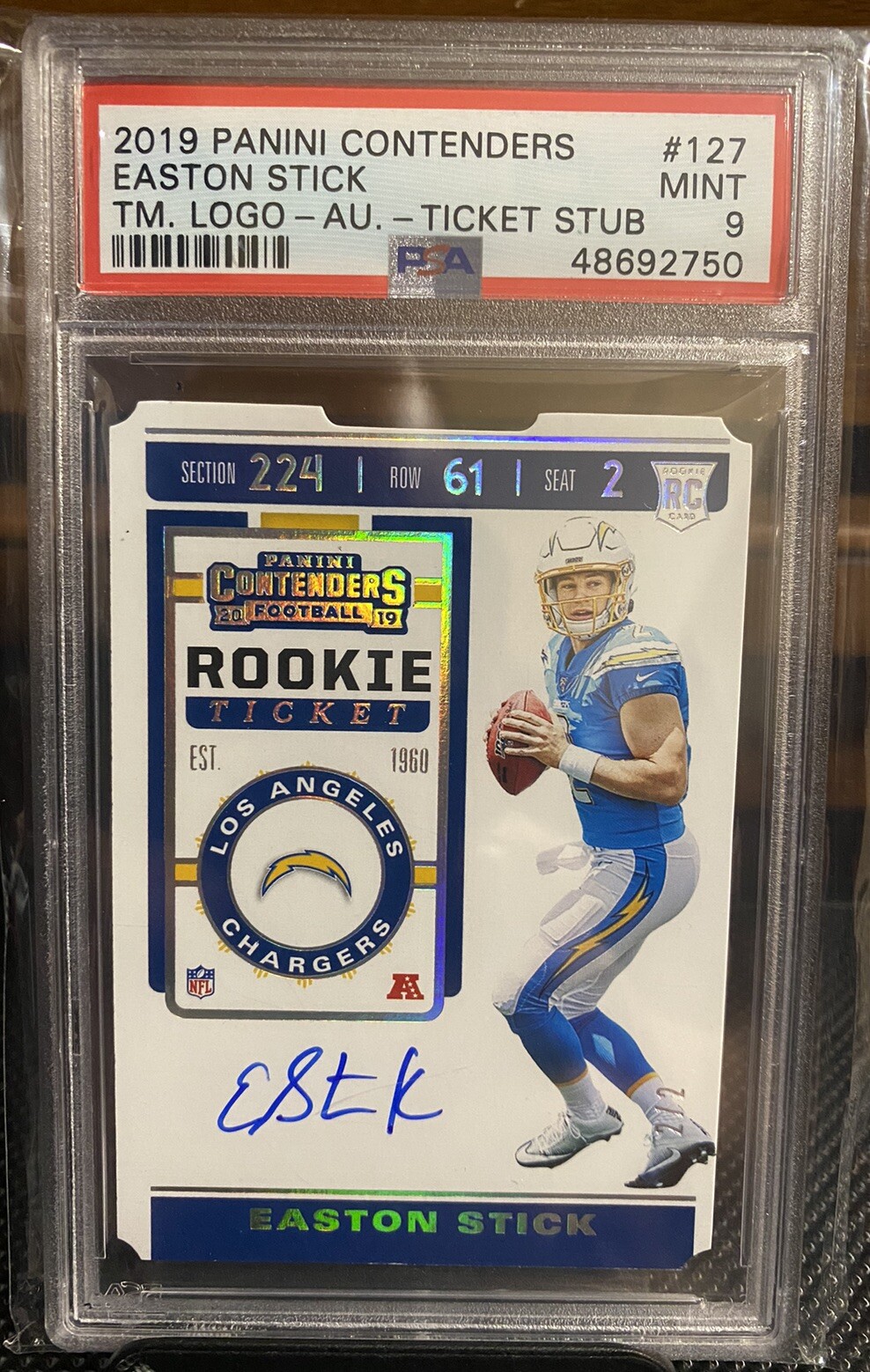 Easton Stick Panini Contenders #127 Autograph Team Logo Ticket Stub