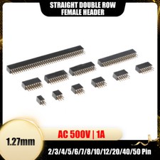 Straight Double Row Female Header 1.27mm Pitch 2/3/4/5/6/7/8-50 Pin Connector