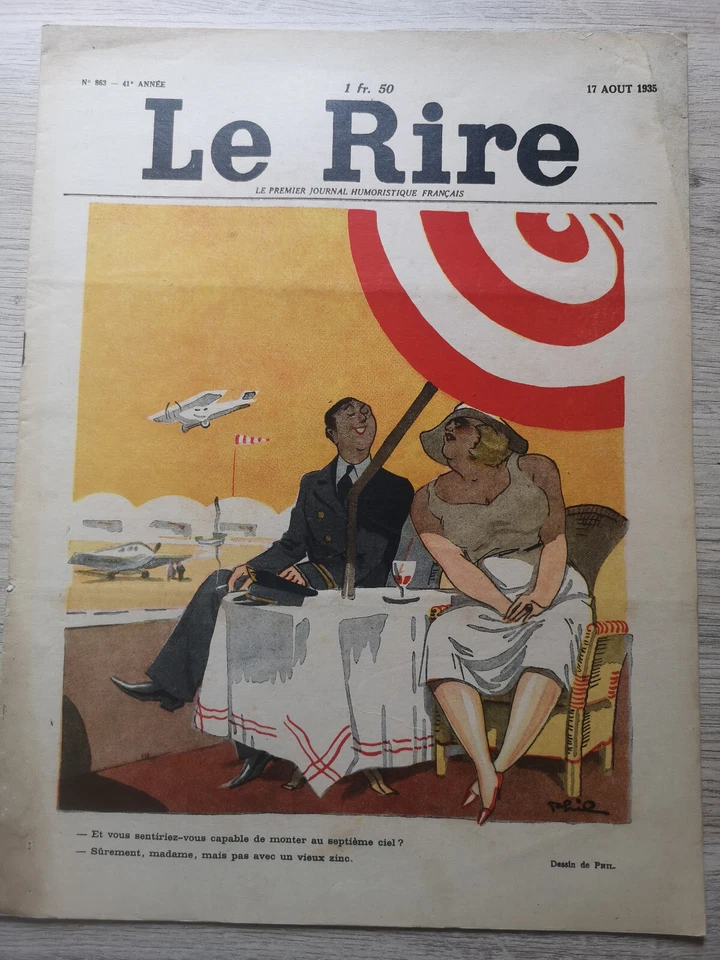 Le Rire n°863 du 17/08/1935; Couv. Roger Roy; Journal humoristique Ed. Original - Photo 1/1