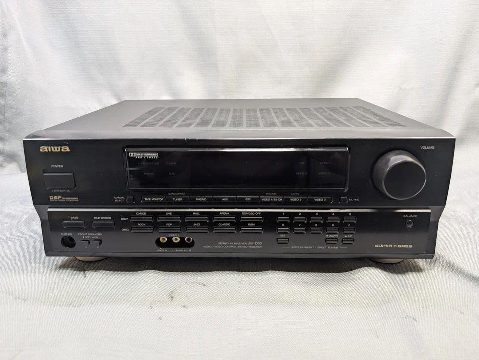 Aiwa AV-D30U 5.1Ch ProLogic Home Audio Receiver Vintage Phono Input Tested Works - Image 2 of 4