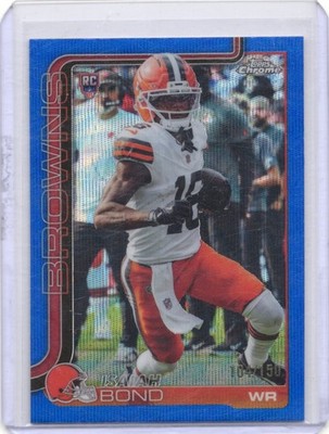 2025 Topps Chrome Isaiah Bond Blue Wave Refactor /150 #341 Rookie RC Browns