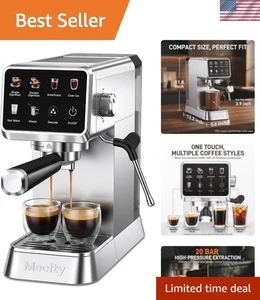 20 Bar Espresso Machine with Milk Frother, Touchscreen Coffee Maker for Espre...