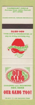 Matchbook Cover - Our Gang Restaurant Beachwood OH SAMPLE WEAR