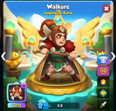 Rush Royale Account - Walkyre auf Lv 13 - ca 1600 krit, Legendarität 477