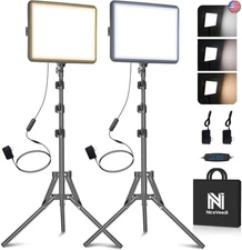 2-Pack Photography Lighting Kit, NiceVeedi 25W LED Video Light Kit, 2900-7000K