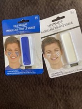 2-pack of Amscan White Blue Cream Face Makeup for Team Spirit or Costume