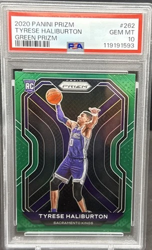 2020-21 Panini Prizm Tyrese Haliburton RC #262 Green Prizm SP PSA 10 Kings BY1