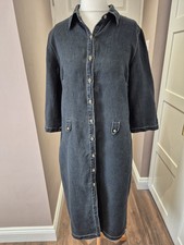Natural Wave Munich Shirt Dress  Denim  Midi  Size 4 Uk16 Winter Layering 