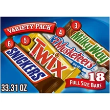 Snickers, Twix, Milky Way & More Full Size Chocolate Candy Bar Assortment 