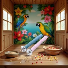 2 Pcs Multi-Color Random Bird Perch Stand Toy Wood Parrot Perch Stand Grinding C