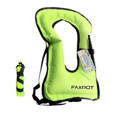 Snorkel Vest, Adults Portable Kayaking Buoyancy Inflatable Swim Vest Green