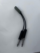 1/4 inch TRS Stereo Splitter Y Adapter, 6.35mm Stereo Female to Dual 6.35 mm