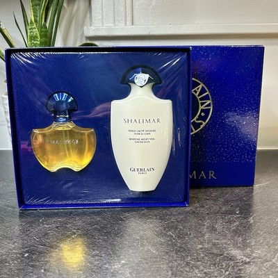 Guerlain SHALIMAR Gift Set 1.7 oz EDT Perfume Spray & 6.8 oz Sensual Milky Veil