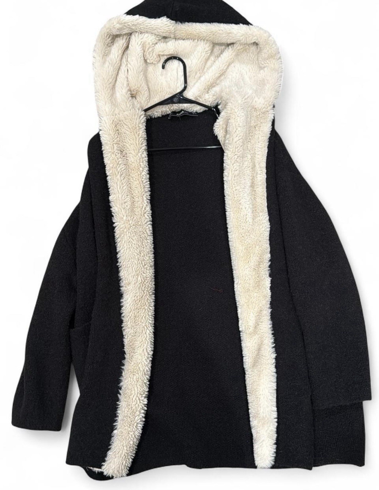 Zara Knit Sherpa Lined Hooded Knit Cardigan  Excellent Condition  Size Small