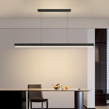 Modern LED Linear Pendant Light, 47IN Ceiling Chandlier Light 47IN, A-Black