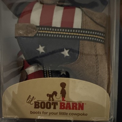 Boot Barn Flag Poppet Baby Bootie Stars & Stripes Red/White/Blue/Brown Size 1 D