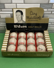 12 Vintage Wilson Cary Middlecoff Autograph Golf Balls w/Display Box 1960