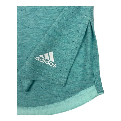 Adidas Tank Top Shirt Girls Small Blue Green Sleeveless Logo Athletic 9-10Y 140 - Picture 6 of 9