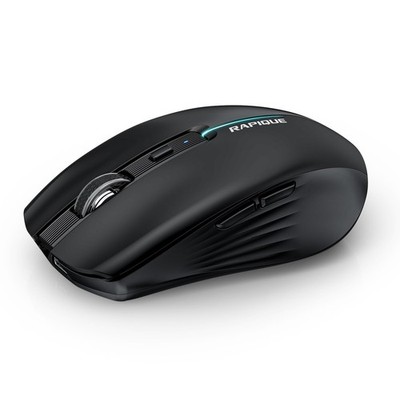 RAPIQUE Bluetooth Wireless Mouse - (BT1/BT2+USB) Tri-Mode High Black