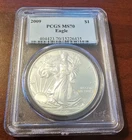 2009 American Eagle 1 oz Silver Dollar PCGS MS70 Certified Bullion