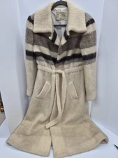 Hilda Ltd Icelandic Wool Vintage Sweater Coat Women's Large Spread Collar