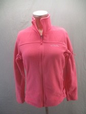 Columbia Size S Women Pink Fleece High Collar Full Zip Pocket Outdoor Jacket 104
