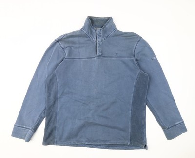 BHS Herren Pullover Sweatshirt blau mit Stehkragen - M