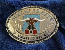 Vintage Bullhead City Belt Buckle Handcrafted Usa