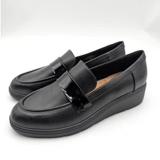 Easy Spirit Tahlia Slip-On Wedge Loafers Shoes Women's Black Size US10M EU40.5
