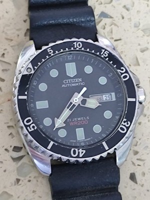 ORIGINAL CITIZEN AUTOMATIC 21 JEWELS DIVER'S 4-824164 RARE JAPAN