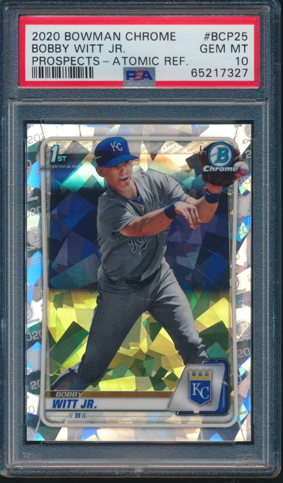 PSA 10 BOBBY WITT JR. 1st 2020 Bowman Chrome ATOMIC REFRACTOR Rookie RC GEM MINT