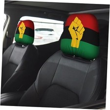 Universal Car Headrest Cover Soft Car One Size Black Power Pan African Flag