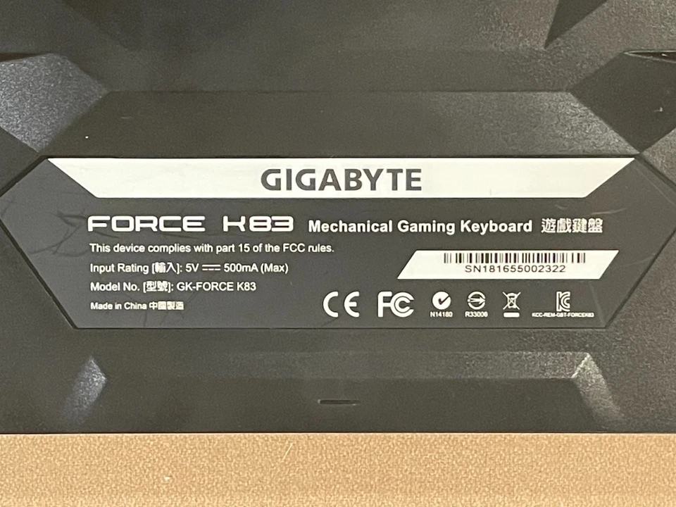 GIGABYTE FORCE K83 USB-wired Gaming Mechanical Keyboard / Black - Image 3 of 3