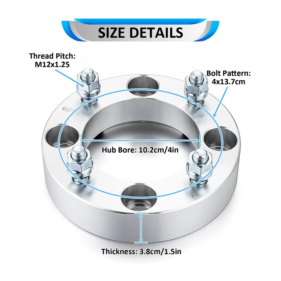 Espaciadores de rueda 4x137 mm para Kawasaki MULE 3000 3010 2001-2008 transmisión 1,5 pulgadas Foto 4 de 4