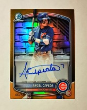 Angel Cepeda 2025 1st Bowman Chrome AUTO GOLD REFRACTOR 46/50 Cubs Raw RC z2