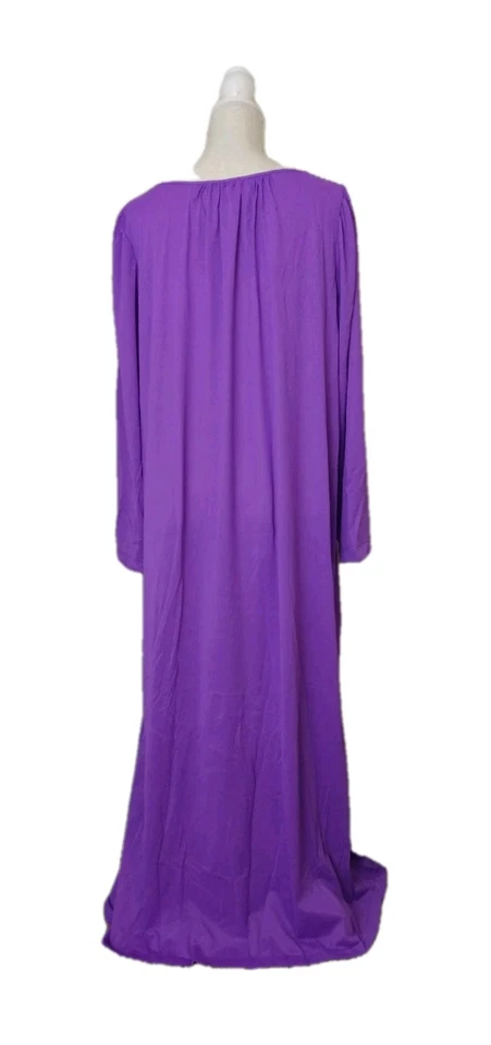 Vestido bordado manga corta de nailon púrpura talla 1X Shadowline nuevo con etiquetas para mujer Foto 3 de 4