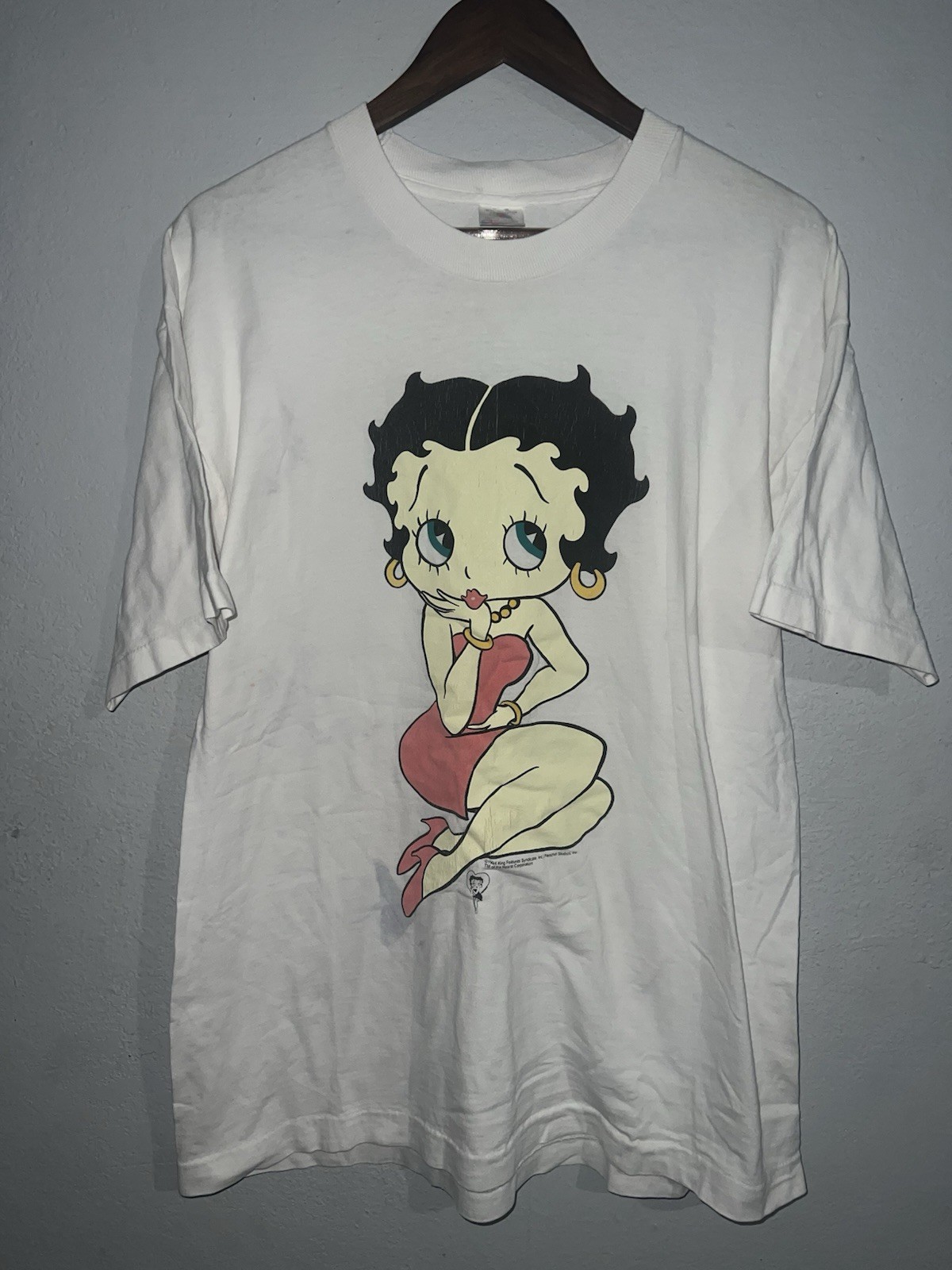 Betty Boop 1994 Vintage T-Shirt 90s White Single Stitch Size XL USA Made Cartoon