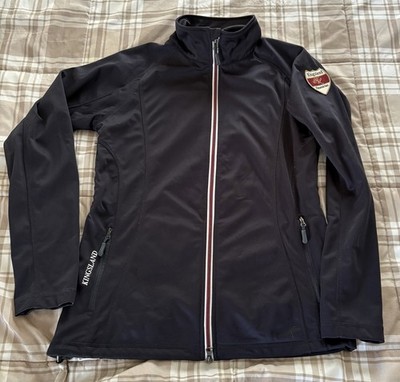 Womens KINGSLAND Equestrian Navy Blue Full Zip Rain Wind Jacket Large