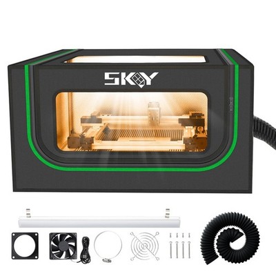 Laser Engraver Enclosure with LED Light, Fireproof Dustproof Cover, Exhaust Fan,