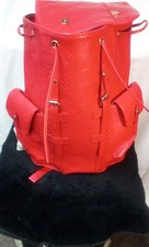 Louis Vuitton Red Monogram Embossed Backpack ...