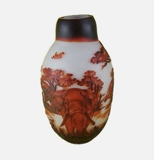 Überfangglas Vase Glasvase Jugendstil 50er Jahre Vase Signatur Gallé Afrika Moti