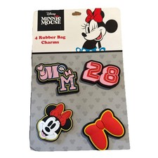 Disney Minnie Mouse Rubber Handbag Strap Bag Charm Set of 4   New