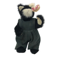 Purrcy the Cat in Green Overalls Ty 1993 Attic Treasures 5th Gen EUC With Tags