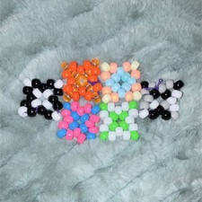 Handmade Beaded Square Decorations Set of 2