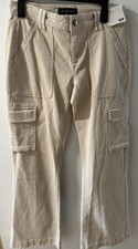 Aeropostale Cargo Flare Stretch Soft Pants Sz 6R Khaki Tan Festival Y2K NEW