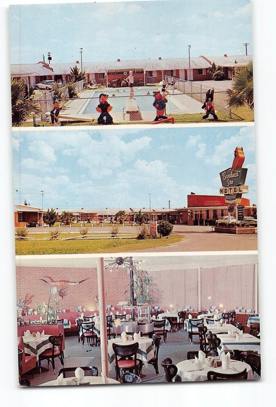 Opelousas Louisiana LA Vintage Postcard Cardinal Inn Motel Jim Bowie Restaurant